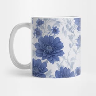 Wild Navy Cornflowers Flowers. Watercolor Pattern Mug